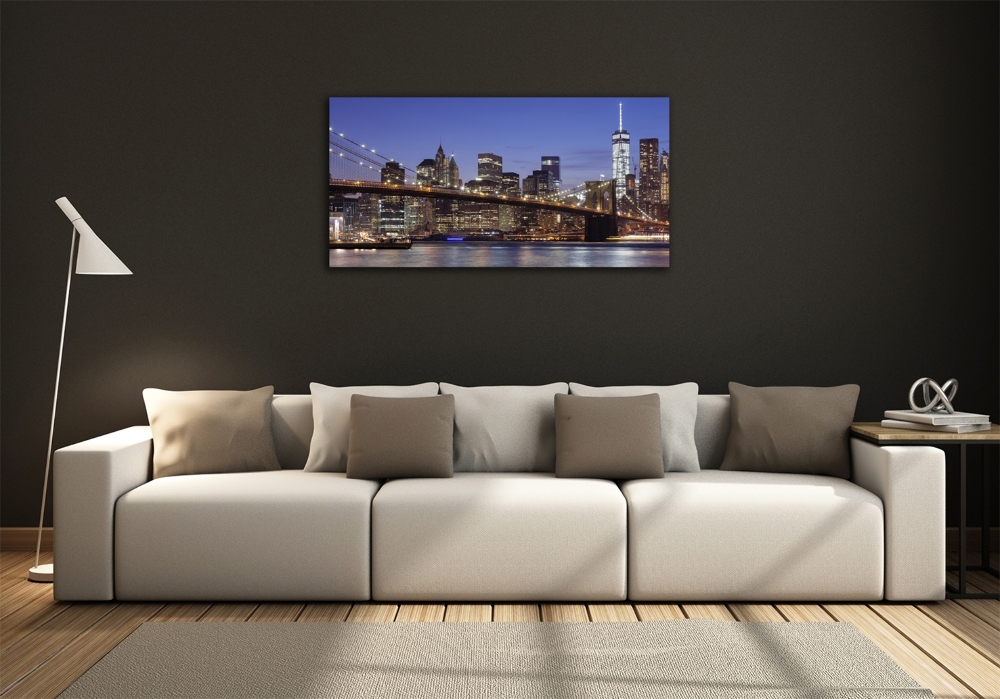 Foto obraz szkło hartowane Manhattan nocą