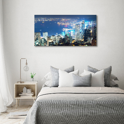 Foto obraz szkło hartowane Hong kong nocą