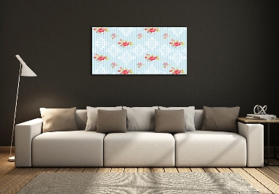 Foto obraz szklany Róże i ornamenty