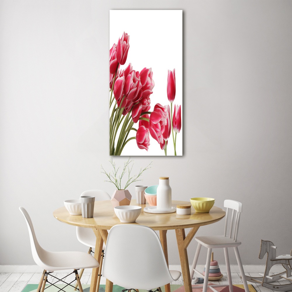 Foto obraz na szkle pionowy Czerwone tulipany