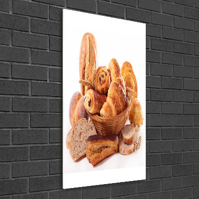 Foto obraz szklany pionowy Pieczywo w koszu