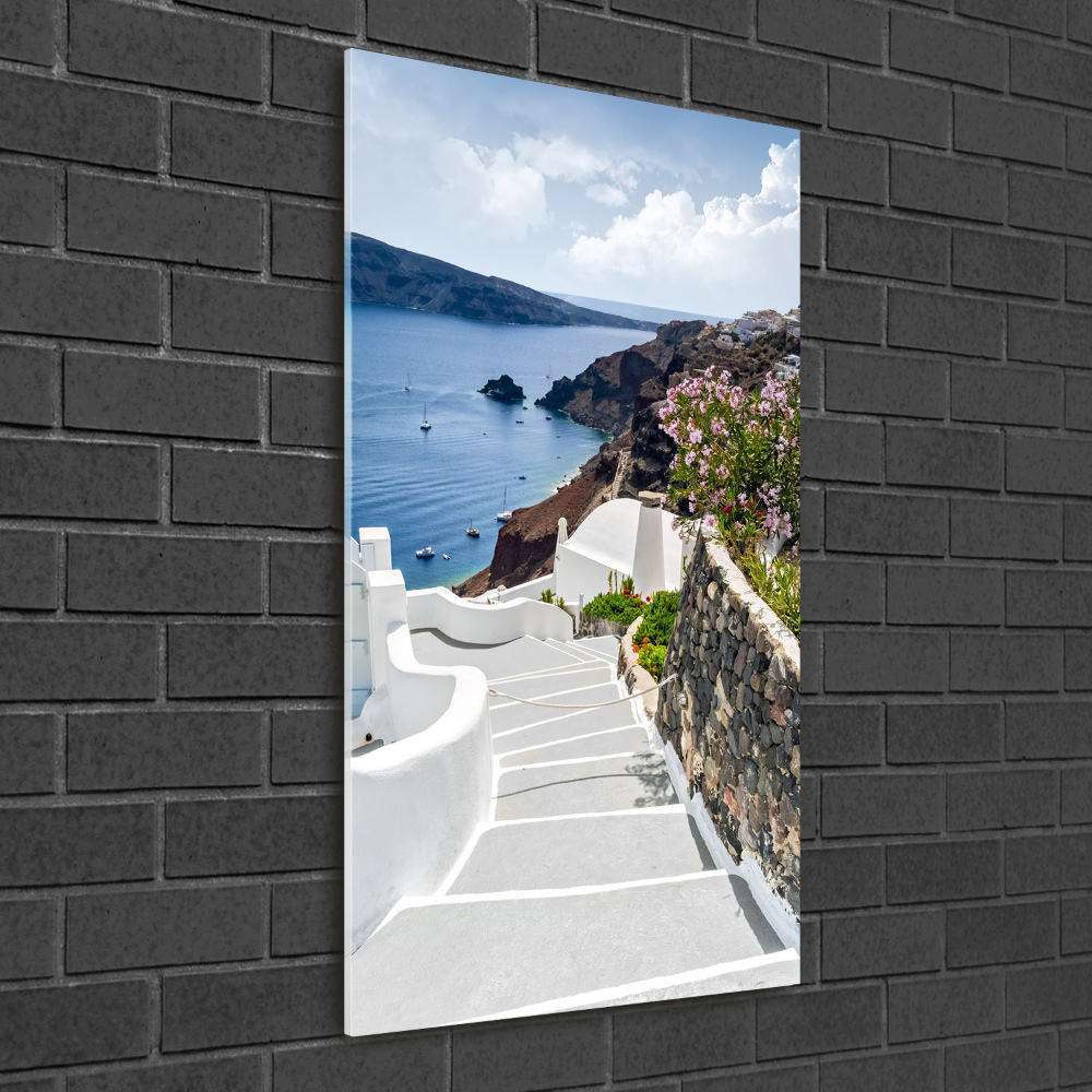 Foto obraz szklany pionowy Santorini Grecja