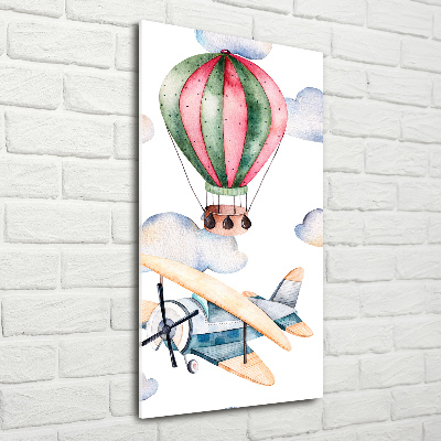 Foto obraz na szkle pionowy Balony i samoloty