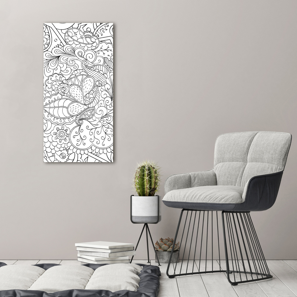 Foto obraz szkło hartowane pionowy Tło Zentangle