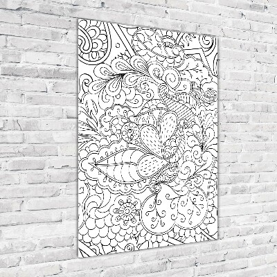Foto obraz szkło hartowane pionowy Tło Zentangle