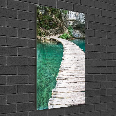 Foto obraz na szkle pionowy Jeziora Plitwickie