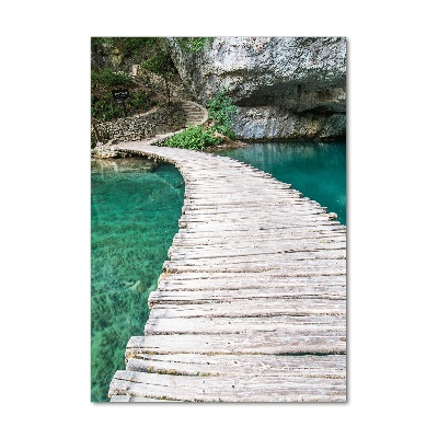 Foto obraz na szkle pionowy Jeziora Plitwickie