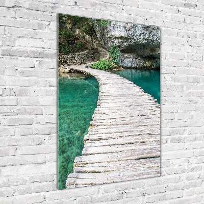 Foto obraz na szkle pionowy Jeziora Plitwickie