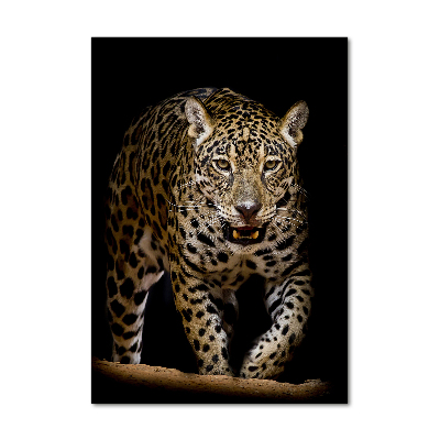Nowoczesny szklany obraz ze zdjęcia pionowy Jaguar
