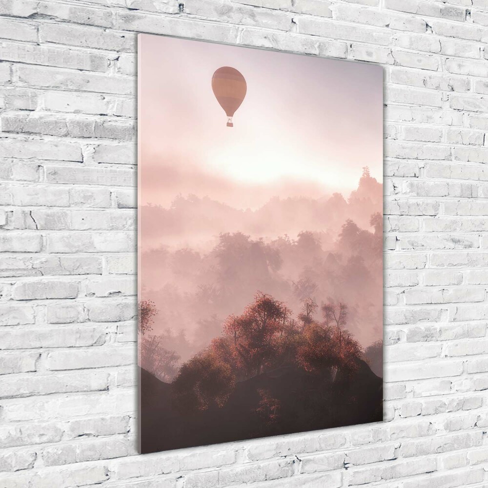Foto obraz na szkle pionowy Latający balon las
