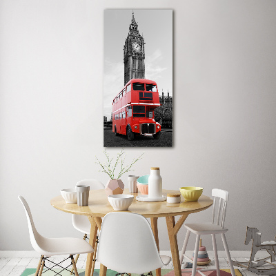 Foto obraz na szkle pionowy Londyński autobus