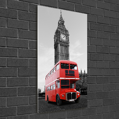 Foto obraz na szkle pionowy Londyński autobus