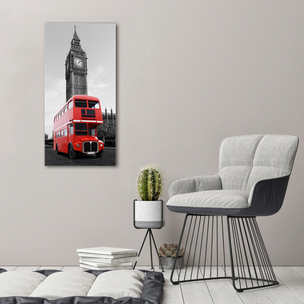 Foto obraz na szkle pionowy Londyński autobus