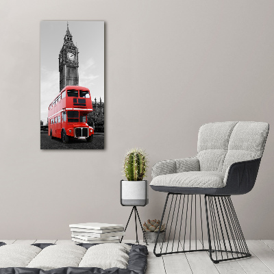 Foto obraz na szkle pionowy Londyński autobus