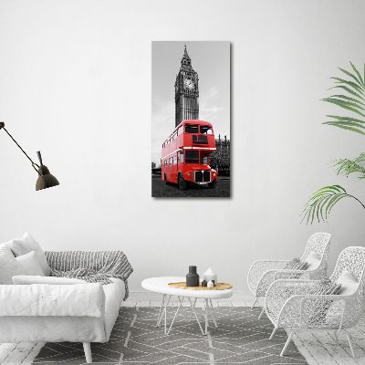 Foto obraz na szkle pionowy Londyński autobus