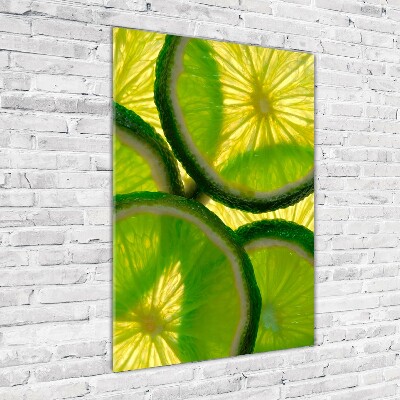 Foto obraz na szkle pionowy Plastry limonki