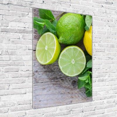 Foto obraz na szkle pionowy Limonki i cytryna