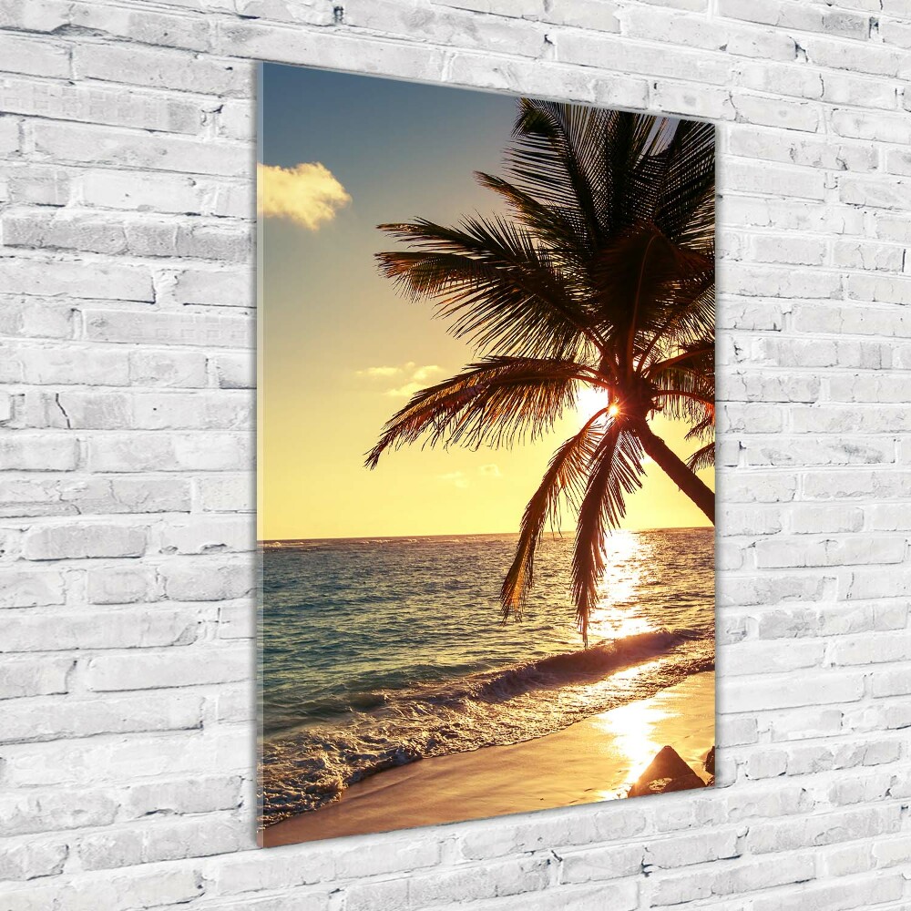 Foto obraz szklany pionowy Tropikalna plaża