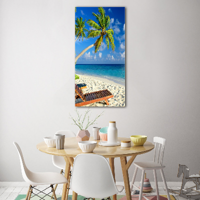Foto obraz szklany pionowy Tropikalna plaża