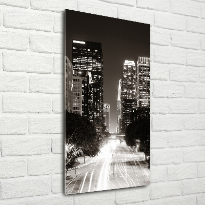 Foto obraz szklany pionowy Los Angeles nocą