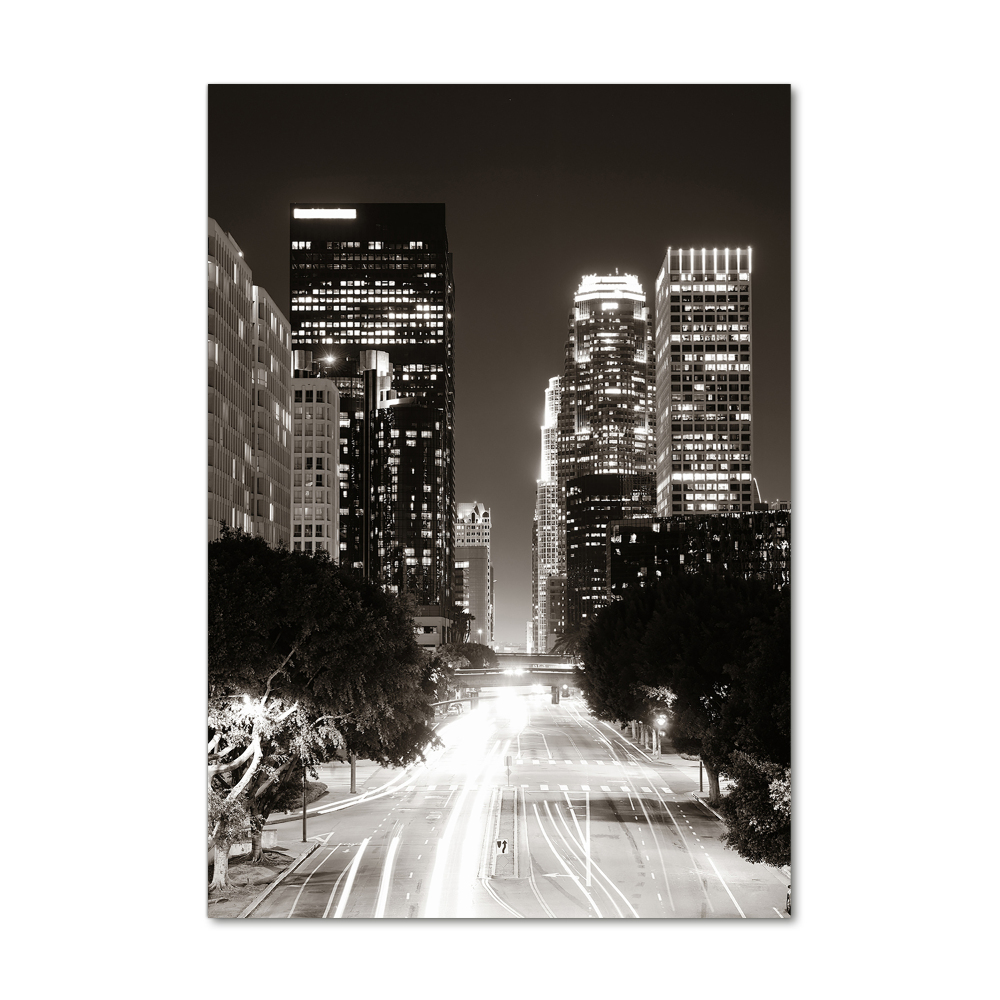 Foto obraz szklany pionowy Los Angeles nocą