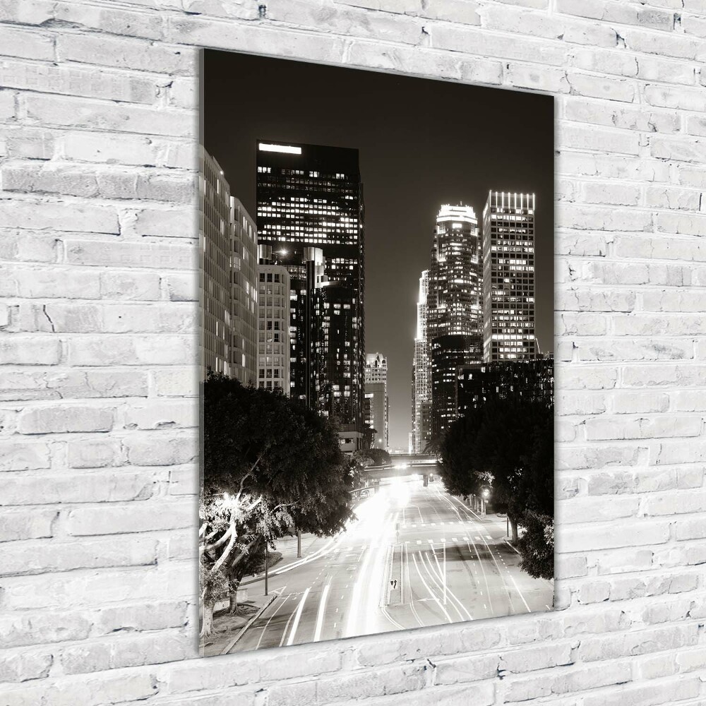 Foto obraz szklany pionowy Los Angeles nocą