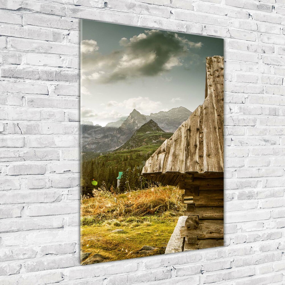 Foto obraz na szkle pionowy Zachód słońca Tatry
