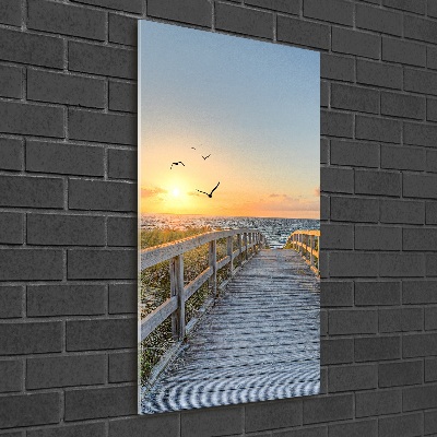 Foto obraz szklany pionowy Ścieżka na plażę