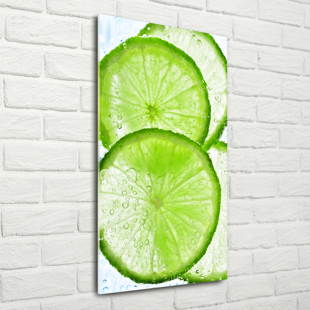Foto obraz szklany pionowy Limonka pod wodą