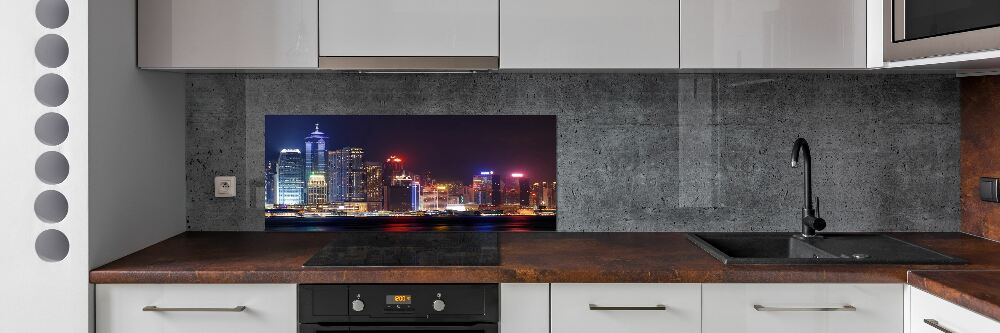 Panel do kuchni Hongkong nocą