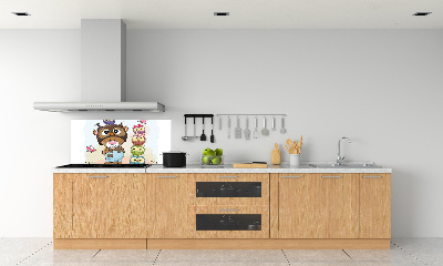 Panel dekor szkło Miś i sowy