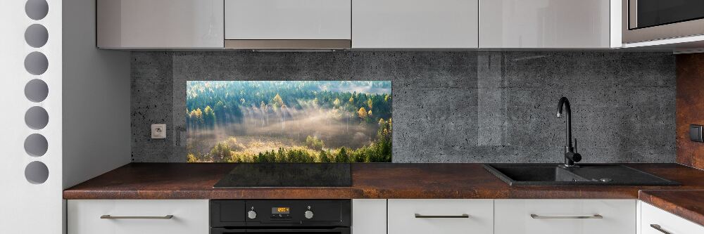 Panel dekor szkło Mgła w lesie