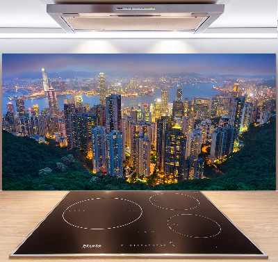 Panel do kuchni Hongkong nocą