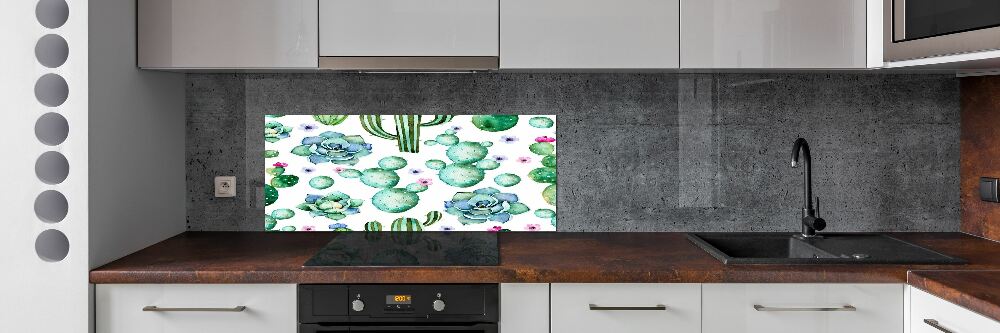 Panel szklany do kuchni Kaktusy