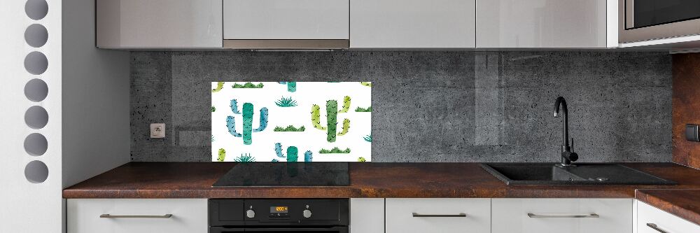 Panel szklany do kuchni Kaktusy