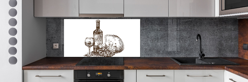 Panel do kuchni Wino i przekąski