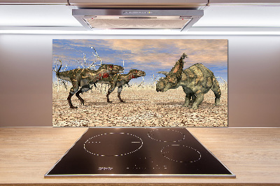 Panel między meble w kuchni Dinozaury