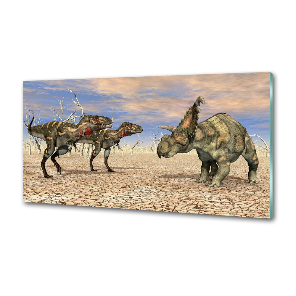 Panel między meble w kuchni Dinozaury