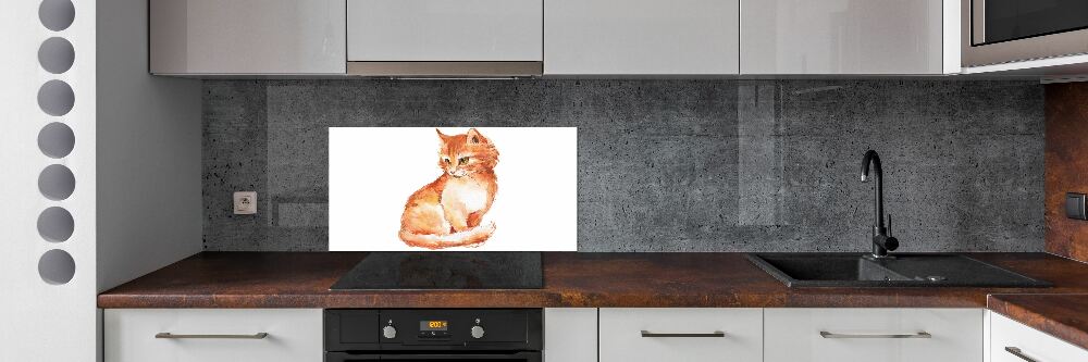 Panel między meble w kuchni Rudy kot