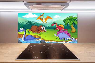 Panel między meble w kuchni Dinozaury