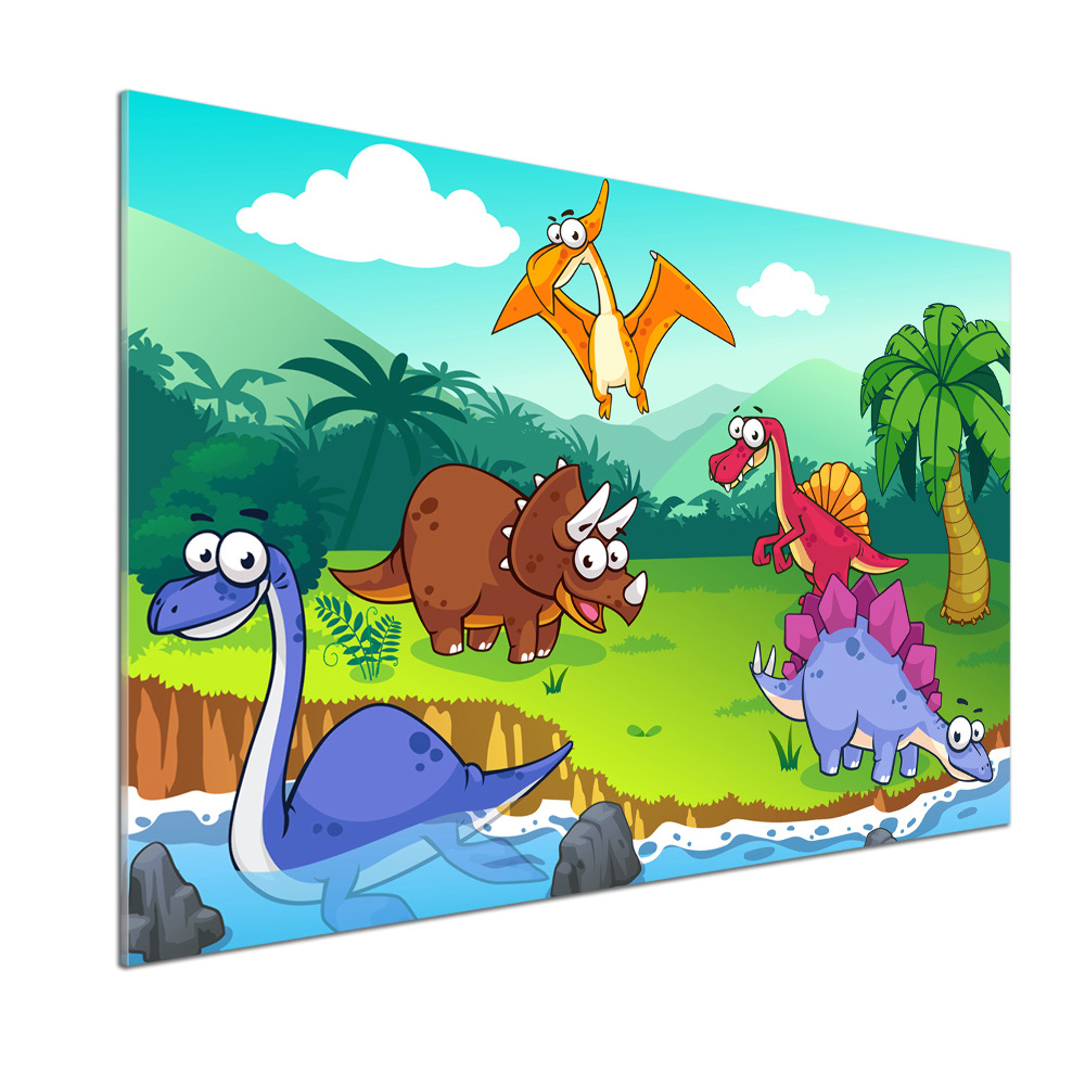 Panel między meble w kuchni Dinozaury