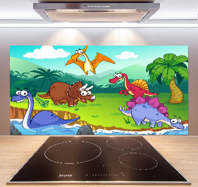 Panel między meble w kuchni Dinozaury
