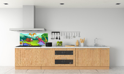 Panel między meble w kuchni Dinozaury