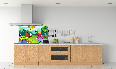 Panel między meble w kuchni Dinozaury
