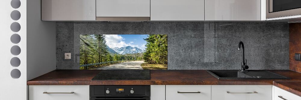 Panel dekor szkło Droga Tatry