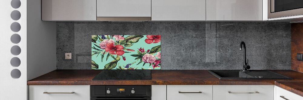 Panel do kuchni Tropikalne kwiaty