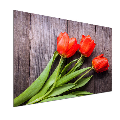 Panel do kuchni Czerwone tulipany