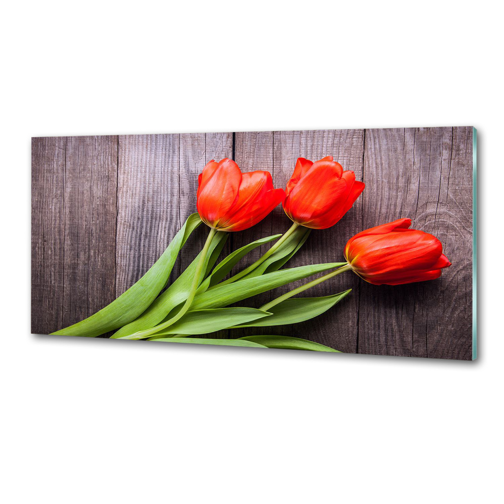 Panel do kuchni Czerwone tulipany