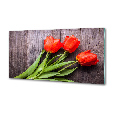 Panel do kuchni Czerwone tulipany