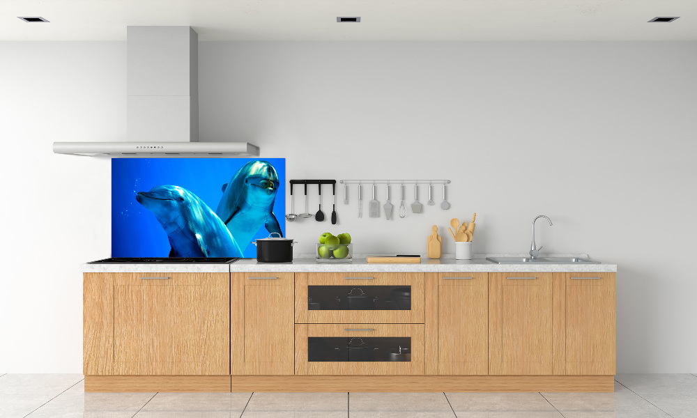 Panel dekor szkło Dwa delfiny